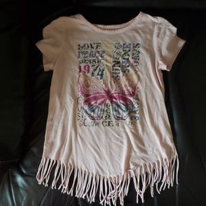 Butterfly guitar tee with fringe
